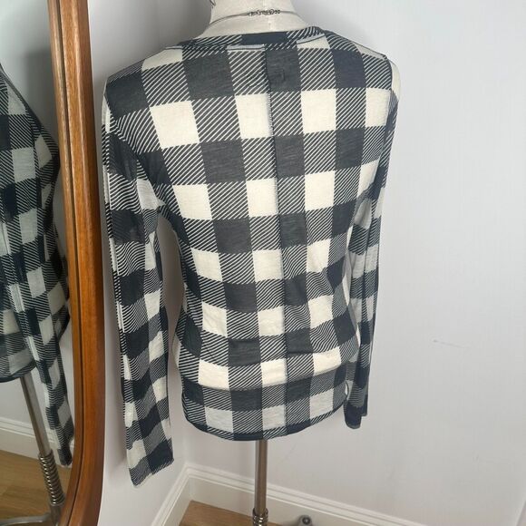 rag & bone tissue black and white check long-sleeve top - Picture 4 of 8